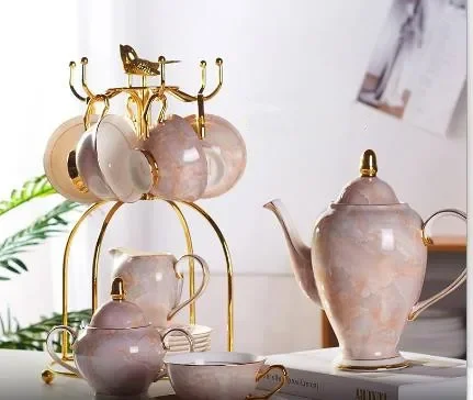 Marble Bone China Coffee Set M - Coffee Tea Sugar review and price