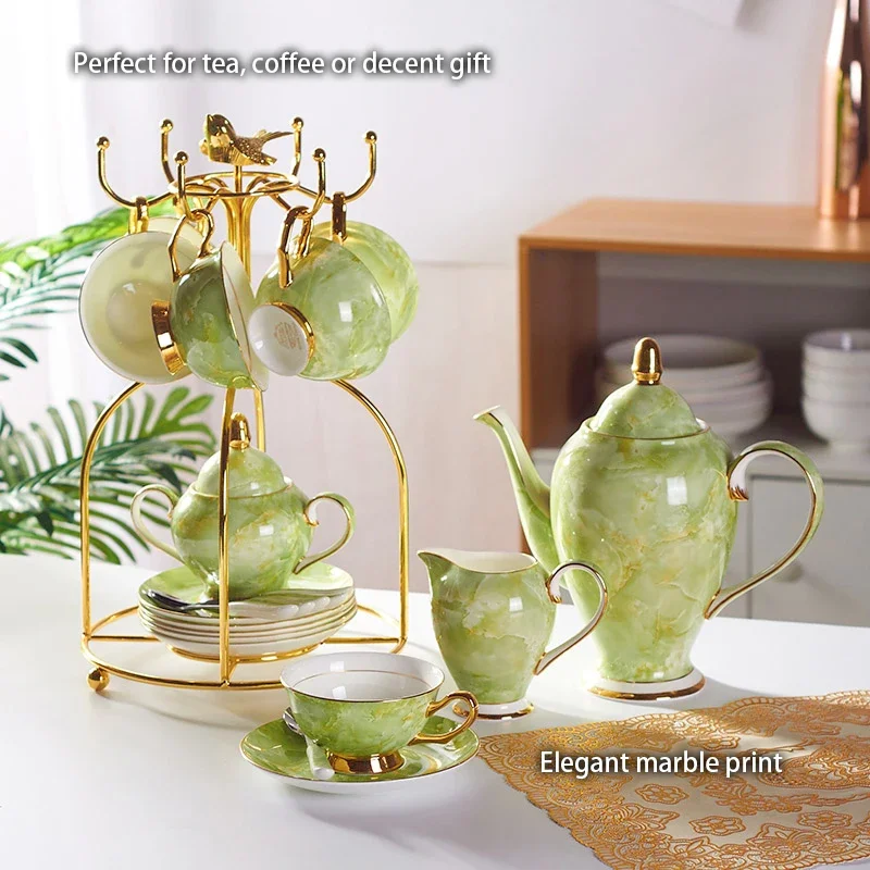 Marble Bone China Coffee Set M - Coffee Tea Sugar review and price