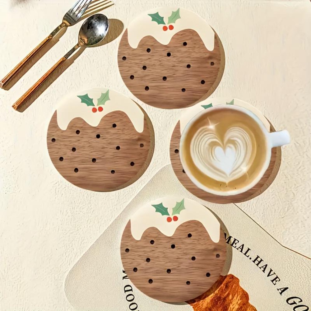 Wooden Cup Coasters Set Puddin - Coffee Tea And Sugar Set review and price